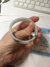 Load image into Gallery viewer, 52.5mm Certificated  Type A100% green/white thin Jadeite Jade bangle F10-1164