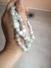 Load image into Gallery viewer, 100% natural type A green/purple/brown/yellow jadeite jade beads bracelet AQ76