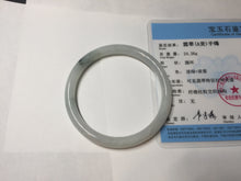 Load image into Gallery viewer, 56mm Certified Type A 100% Natural light green purple slim round cut Jadeite bangle PB175-9123