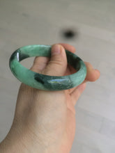 Load image into Gallery viewer, 55.5mm certified 100% natural Type A dark green/sunny green  jadeite jade bangle AX5-2839