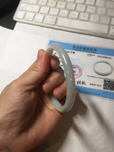 Load image into Gallery viewer, 56mm Certified Type A 100% Natural light green purple slim round cut Jadeite bangle PB175-9123
