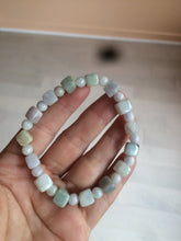 Load image into Gallery viewer, 100% natural type A green/purple/brown/yellow jadeite jade beads bracelet AQ76