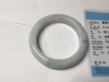 Load image into Gallery viewer, 51.9mm certified Type A 100% Natural light purple with green floating flowers Jadeite Jade bangle AU10-1263