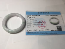 Load image into Gallery viewer, 51.9mm certified Type A 100% Natural light purple with green floating flowers Jadeite Jade bangle AU10-1263