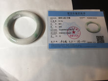 Load image into Gallery viewer, 54.5mm Certified 100% natural Type A sunny green/white chubby jadeite jade bangle BK96-0319