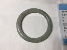 Load image into Gallery viewer, 55.5mm Certified type A 100% Natural  light green gray round cut Jadeite bangle PD43-9583