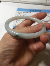 Load image into Gallery viewer, 56mm Certified Type A 100% Natural light green purple slim round cut Jadeite bangle PB175-9123