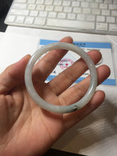 Load image into Gallery viewer, 56mm Certified Type A 100% Natural light green purple slim round cut Jadeite bangle PB175-9123