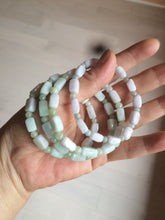 Load image into Gallery viewer, 100% natural type A icy green/purple jadeite jade beads bracelet AQ83