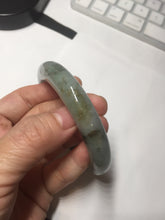 Load image into Gallery viewer, Shopify only. 56.5mm certified 100% natural type A dark green white jadeite jade bangle BN88-4487