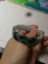 Load image into Gallery viewer, 51.7mm Certified type A 100% Natural sunny green/purple square Jadeite Jade  bangle AZ55-7273