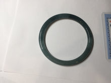 Load image into Gallery viewer, 58.5mm Certified Type A 100% Natural dark green/blue/gray with Guatemala slim flat round cut Jadeite bangle BG200-8830