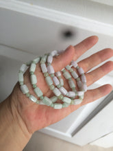 Load image into Gallery viewer, 100% natural type A icy green/purple jadeite jade beads bracelet AQ83