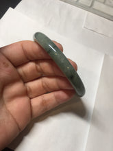Load image into Gallery viewer, 54.5mm Certified type A 100% Natural dark green gray round cut Jadeite bangle PD44-9590