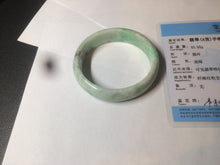 Load image into Gallery viewer, 50.5mm Certified Type A 100% Natural sunny apple green/brown oval Jadeite Jade bangle AZ134-1459