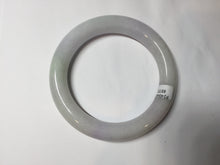 Load image into Gallery viewer, 60.5mm certified 100% natural light green/white/purple chubby round cut jadeite jade bangle BS39-8572