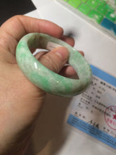 Load image into Gallery viewer, 50.5mm Certified Type A 100% Natural sunny apple green/brown oval Jadeite Jade bangle AZ134-1459