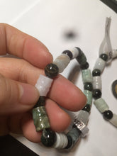 Load image into Gallery viewer, Size 58-64mm 100% natural type A dark green/yellow/brown jadeite jade beads bracelet S69