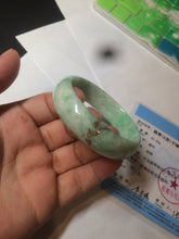 Load image into Gallery viewer, 50.5mm Certified Type A 100% Natural sunny apple green/brown oval Jadeite Jade bangle AZ134-1459