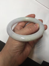 Load image into Gallery viewer, 60.5mm certified 100% natural light green/white/purple chubby round cut jadeite jade bangle BS39-8572