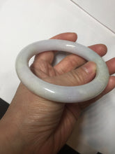Load image into Gallery viewer, 60.5mm certified 100% natural light green/white/purple chubby round cut jadeite jade bangle BS39-8572