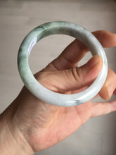 Load image into Gallery viewer, 57.9mm certified Type A 100% Natural dark green/white/black(WuJi) Jadeite Jade bangle D143-4015