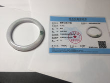 Load image into Gallery viewer, 57.5mm certified Type A 100% Natural light purple green floating flowers Jadeite Jade bangle AU13-1258