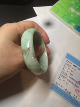 Load image into Gallery viewer, 50.5mm Certified Type A 100% Natural sunny apple green/brown oval Jadeite Jade bangle AZ134-1459