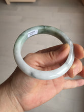 Load image into Gallery viewer, 57.9mm certified Type A 100% Natural dark green/white/black(WuJi) Jadeite Jade bangle D143-4015