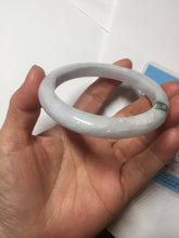 Load image into Gallery viewer, 57.5mm certified Type A 100% Natural light purple green floating flowers Jadeite Jade bangle AU13-1258
