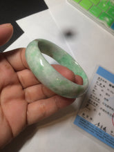 Load image into Gallery viewer, 50.5mm Certified Type A 100% Natural sunny apple green/brown oval Jadeite Jade bangle AZ134-1459