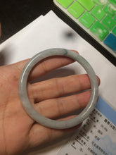 Load image into Gallery viewer, 56.8mm certified Type A 100% Natural green/white slim round cut Jadeite Jade bangle M84-0142