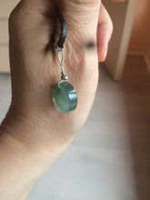 Load image into Gallery viewer, 100% natural icy watery dark green/gray jadeite jade safe and sound couple pendant pair BG4
