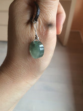 Load image into Gallery viewer, 100% natural icy watery dark green/gray jadeite jade safe and sound couple pendant pair BG4