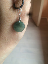 Load image into Gallery viewer, 100% natural icy watery dark green/gray jadeite jade safe and sound couple pendant pair BG4