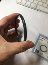 Load image into Gallery viewer, 59.5mm Certified Type A 100% Natural dark green/blue/gray with Guatemala slim round cut Jadeite bangle BG201-8853