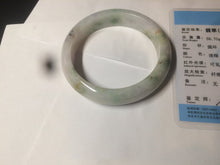 Load image into Gallery viewer, 58mm certified 100% natural light green/purple/yellow (Fu Lu Shou) jadeite jade bangle AZ135-1464