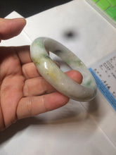 Load image into Gallery viewer, 58mm certified 100% natural light green/purple/yellow (Fu Lu Shou) jadeite jade bangle AZ135-1464