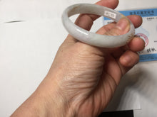 Load image into Gallery viewer, 56mm 100% Natural type A light green purple white carved flowers and golden-painted Jadeite Jade bangle PB227-0274