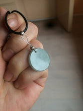 Load image into Gallery viewer, 100% natural icy watery dark green/gray jadeite jade safe and sound couple pendant pair BG4