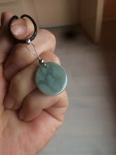 Load image into Gallery viewer, 100% natural icy watery dark green/gray jadeite jade safe and sound couple pendant pair BG4