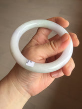 Load image into Gallery viewer, 60.5mm certified 100% natural light green/white/purple chubby round cut jadeite jade bangle BS39-8572