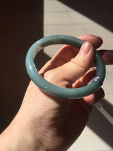 Load image into Gallery viewer, 57.5mm Certified Type A 100% Natural deep sea dark green/purple/blue/gray/black Guatemala Jadeite bangle PB114-6421