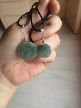 Load image into Gallery viewer, 100% natural icy watery dark green/gray jadeite jade safe and sound couple pendant pair BG4