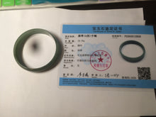 Load image into Gallery viewer, 51.6mm certified Type A 100% Natural oily dark green  thin style Jadeite jade bangle M87-2820