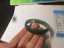 Load image into Gallery viewer, 51.6mm certified Type A 100% Natural oily dark green  thin style Jadeite jade bangle M87-2820