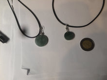 Load image into Gallery viewer, 100% natural icy watery dark green/gray jadeite jade safe and sound couple pendant pair BG4