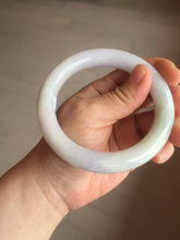 Load image into Gallery viewer, 60.5mm certified 100% natural light green/white/purple chubby round cut jadeite jade bangle BS39-8572