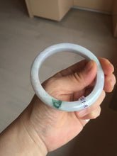 Load image into Gallery viewer, 57.5mm certified Type A 100% Natural light purple green floating flowers Jadeite Jade bangle AU13-1258