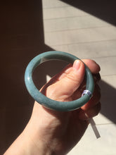 Load image into Gallery viewer, 61mm Certified Type A 100% Natural deep sea dark green/blue/gray/black Guatemala Jadeite bangle PB113-6424